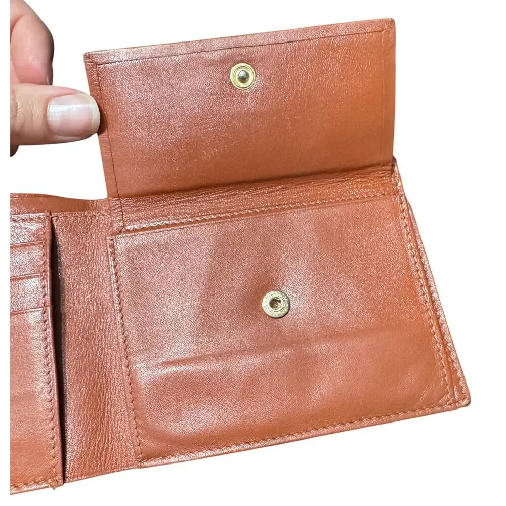 Auth. MCM Cognac Visetos Leather Bifold Wallet